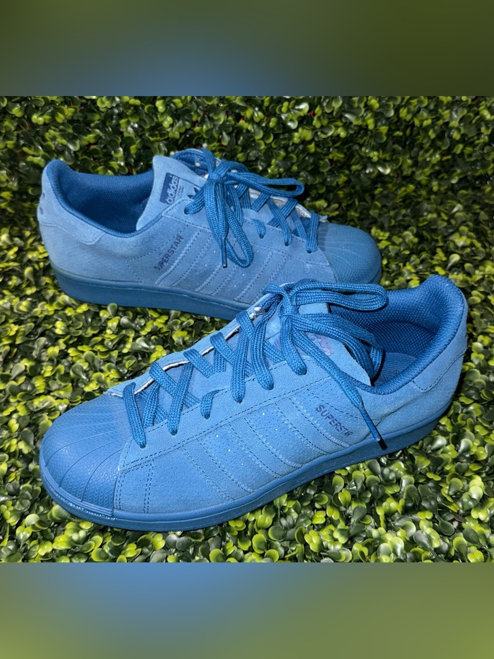 adidas Superstar Suede Sneakers - Royal Blue size M 6.5/ W 8 - Picture 2 of 7